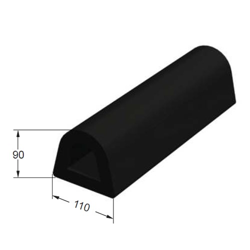 Docking Rubber - Moulded - Black - 110x90x1000